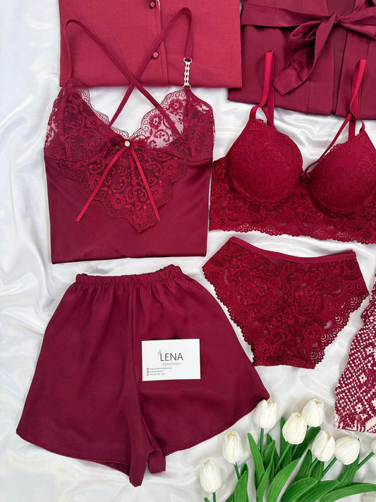 Burgundy Four Seasons Set Combo for Women's