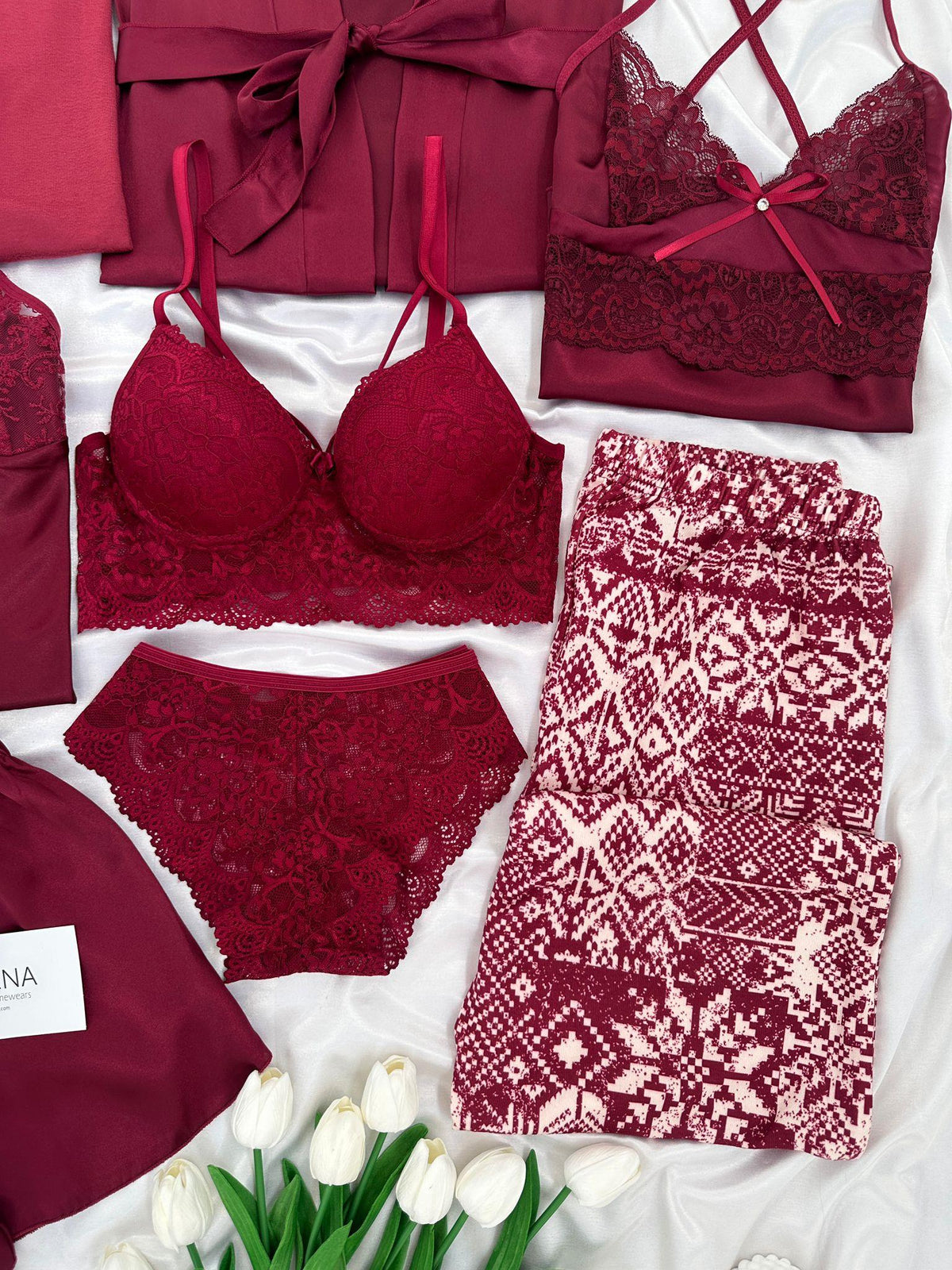 Burgundy Four Seasons Set Combo for Women's