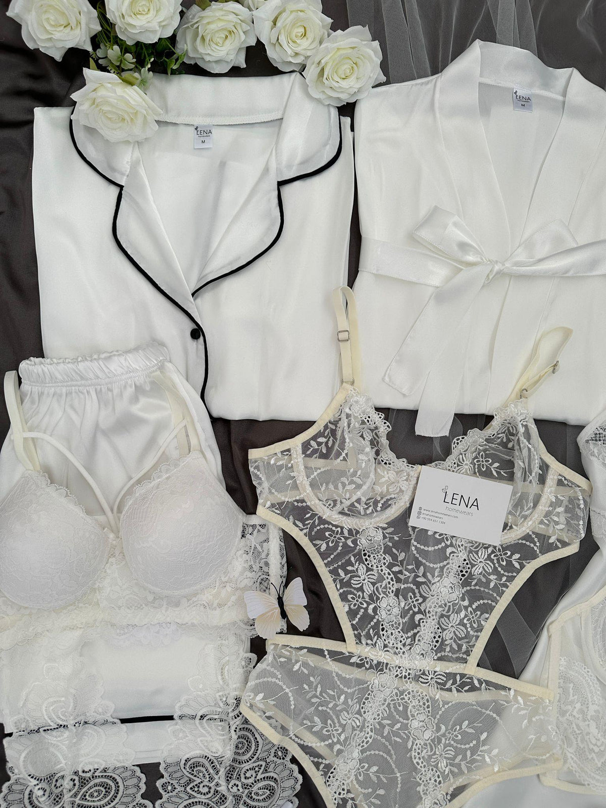 White Mega Suit & Bra Penty Set Combo for Women's