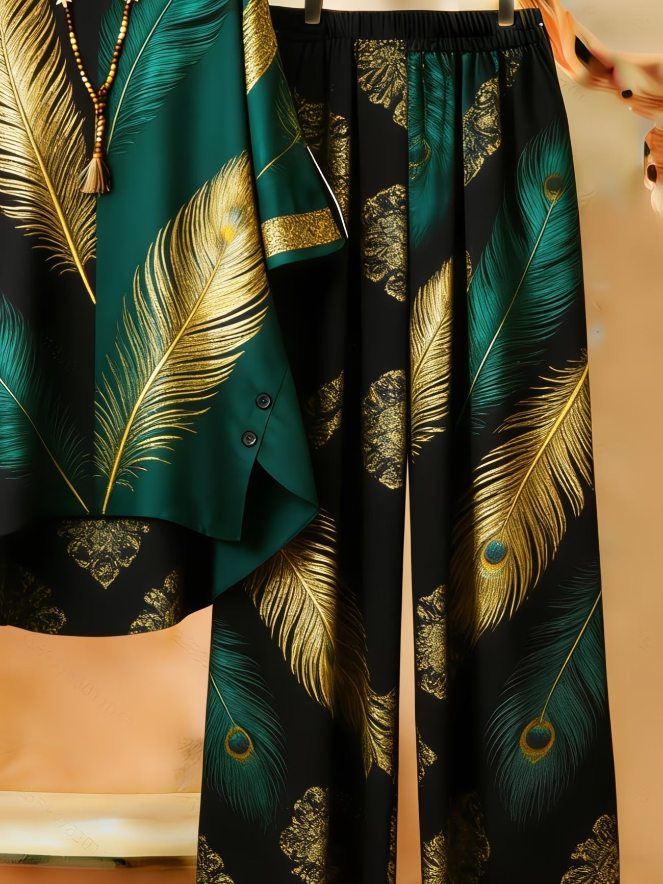 Women's Retro Bohemian Geometric Print Casual Co-Ord Set