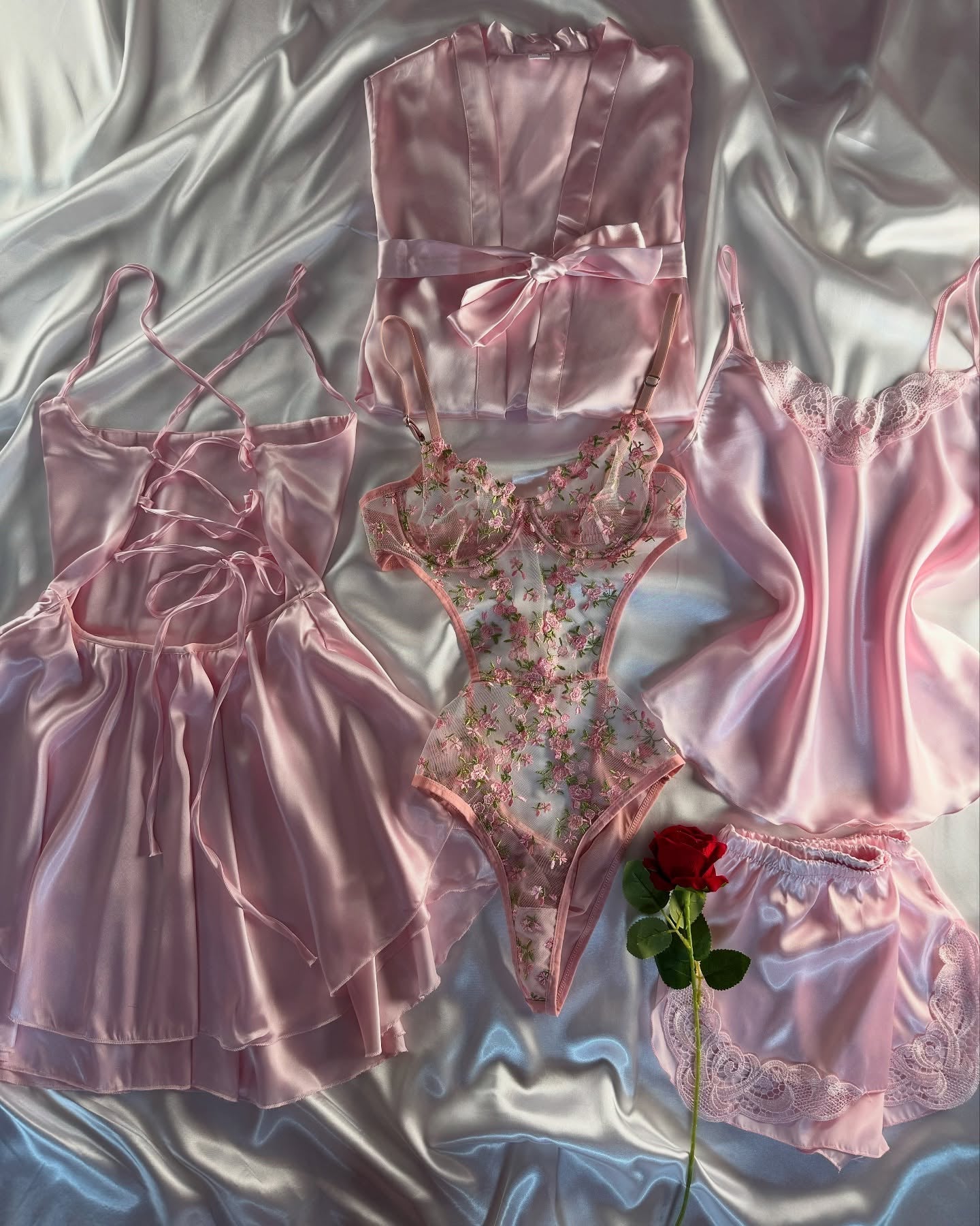 Luxury Satin Lace Nightwear Set for Women – Soft & Elegant Sleepwear