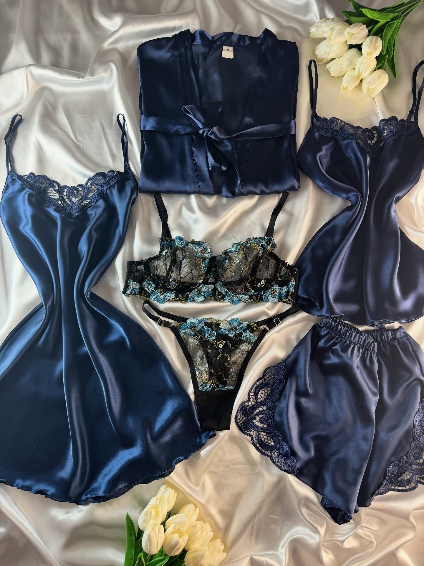 Luxury Satin Lace Nightwear Set for Women – Soft & Elegant Sleepwear