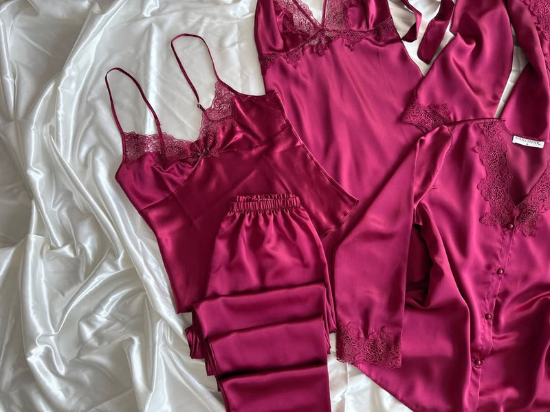 Luxury Satin Lace Nightwear Set for Women