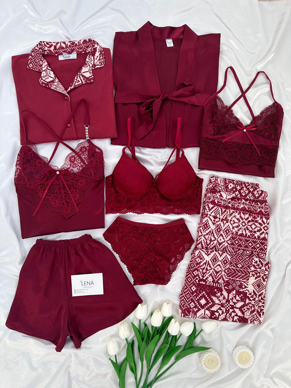Burgundy Four Seasons Set Combo for Women's