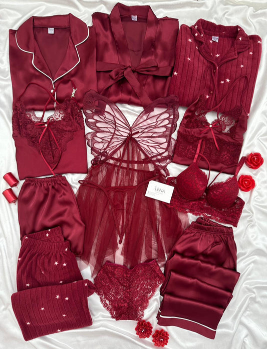 Burgundy Masterpiece Set Combo For Women's