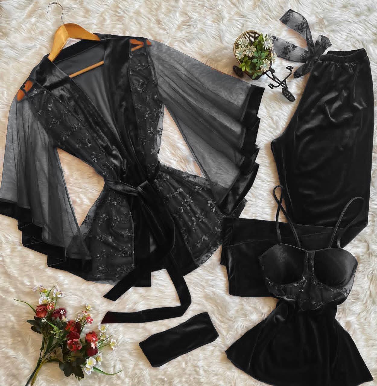 Luxury Satin Lace Nightwear Set for Women – Soft & Elegant Sleepwear