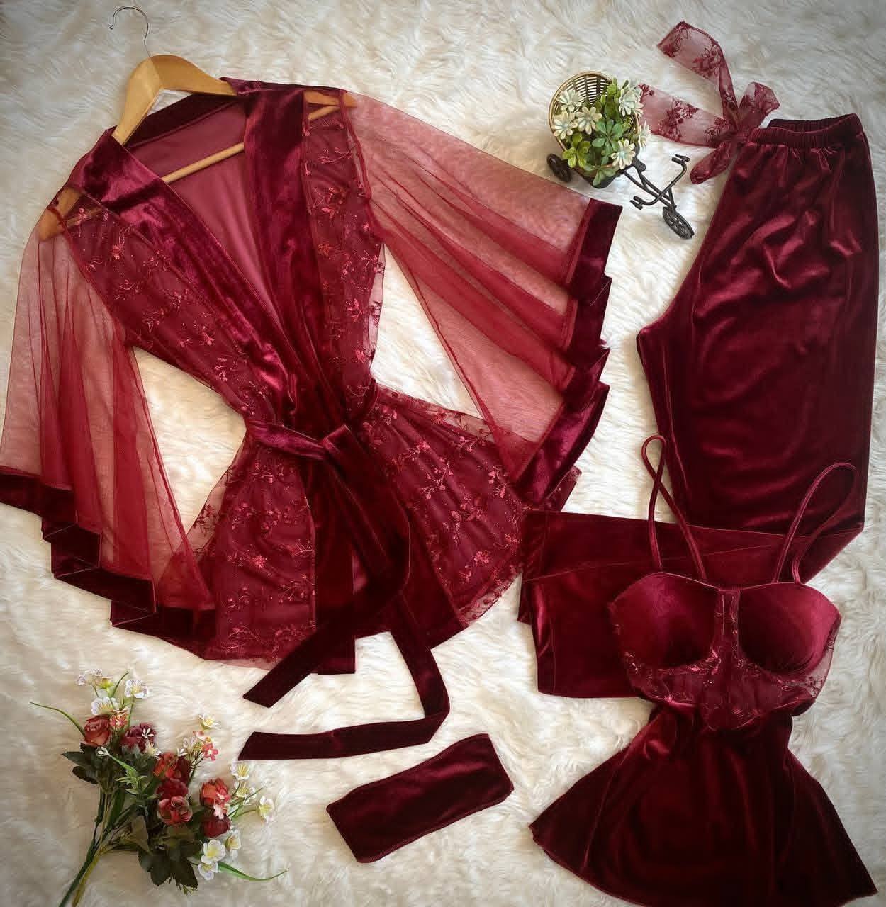 Luxury Satin Lace Nightwear Set for Women – Soft & Elegant Sleepwear