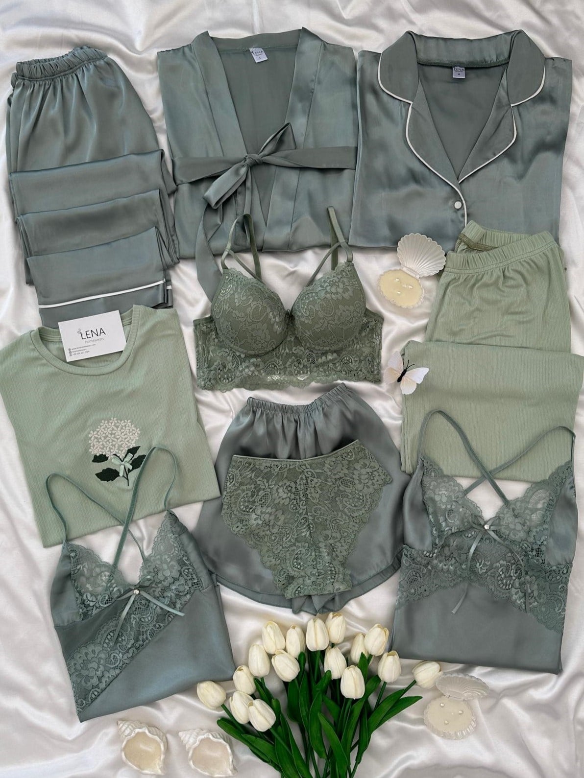 Defne Luxury Night Suit & Bra Penty Set Combo for Women's