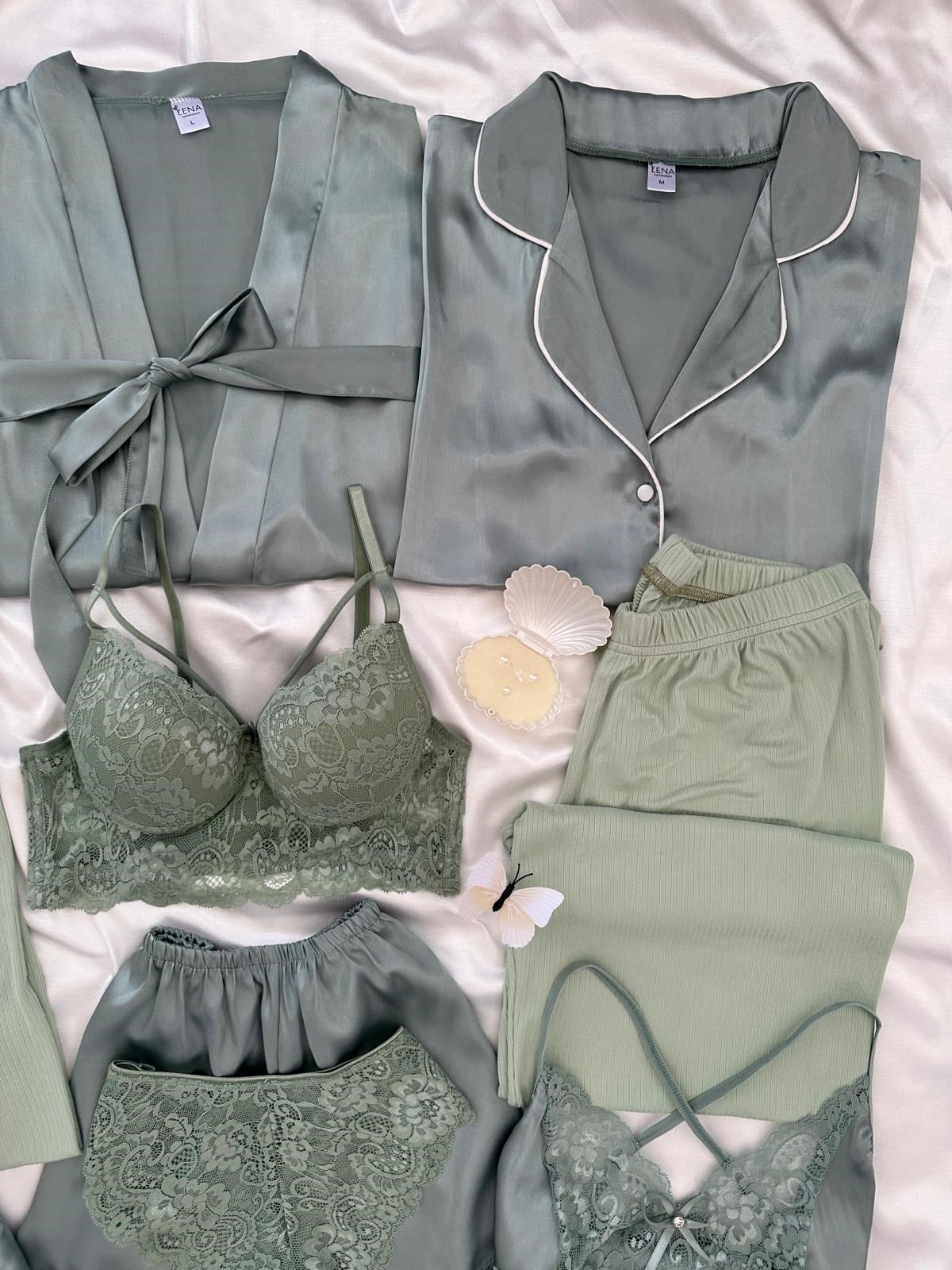 Defne Luxury Night Suit & Bra Penty Set Combo for Women's