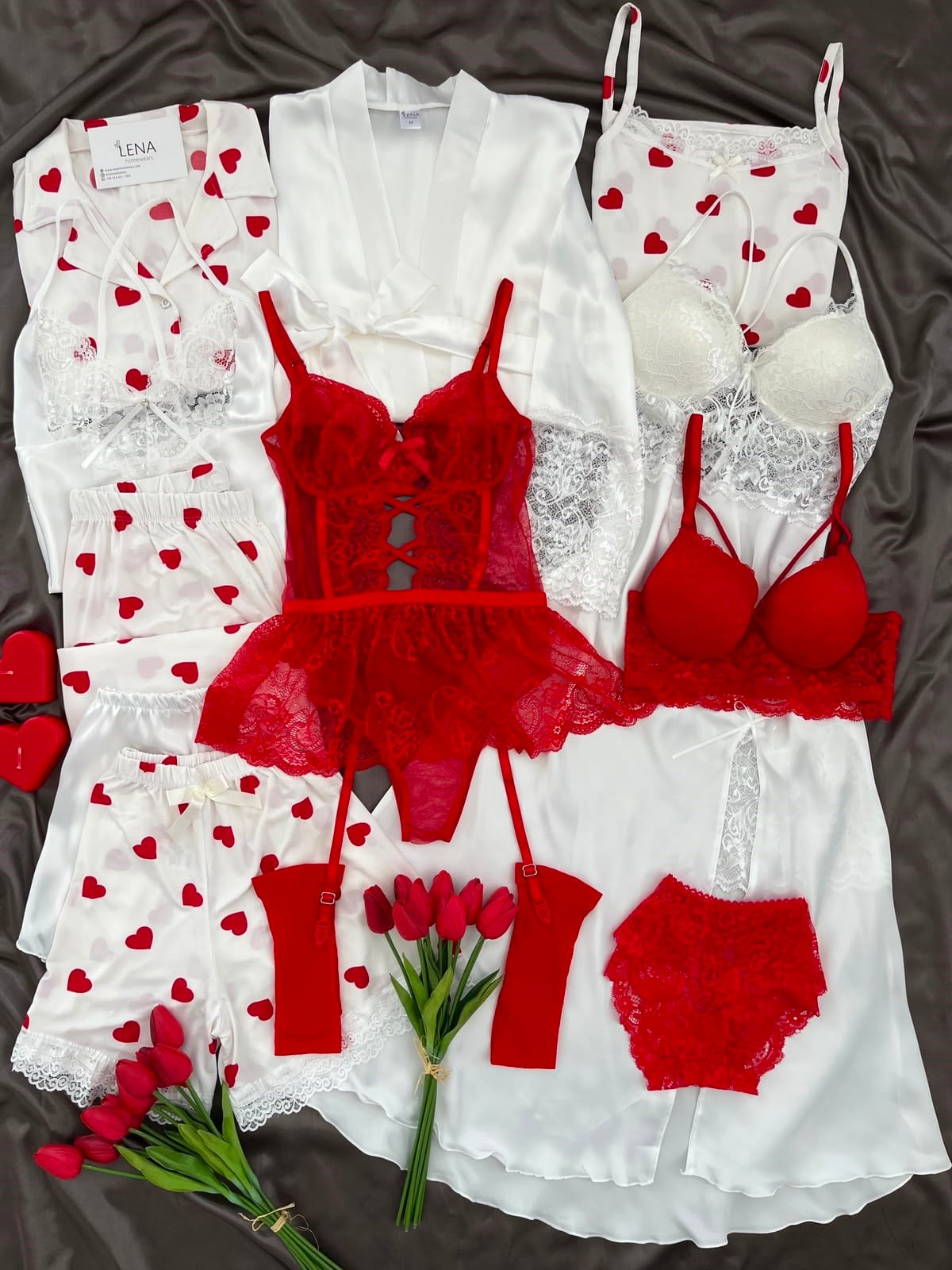 True Love Night Suit & Bra Penty Set Combo for Women's