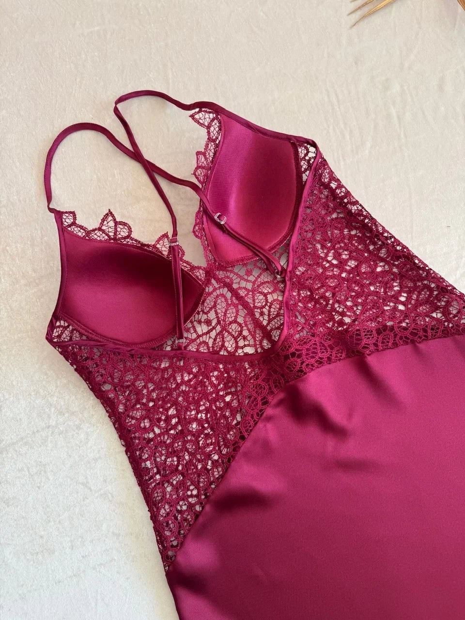Luxe Satin Lace Nightwear Set for Women – Soft & Elegant Sleepwear
