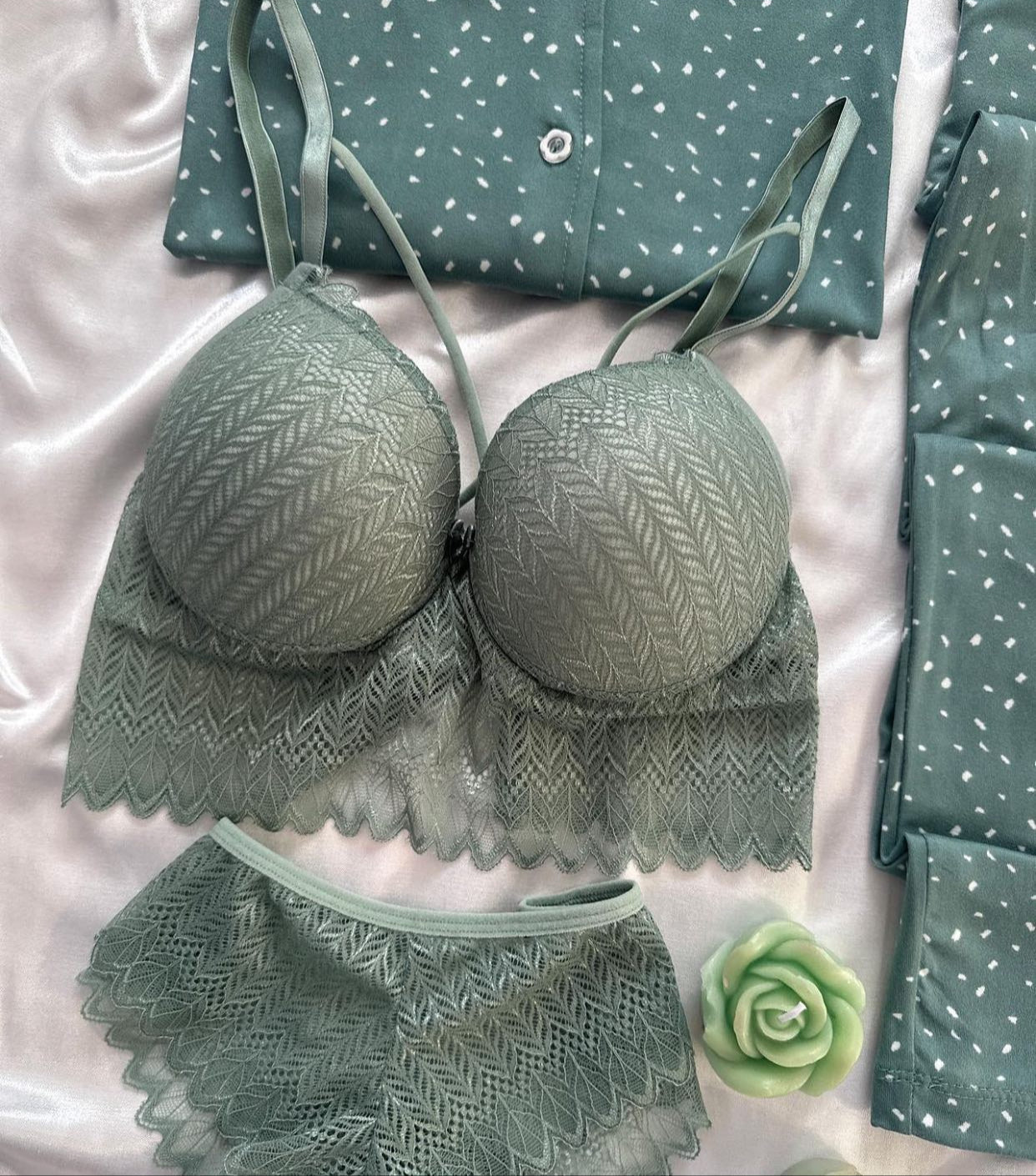 Blue Love Night Suit & Bra Penty Set Combo for Women's